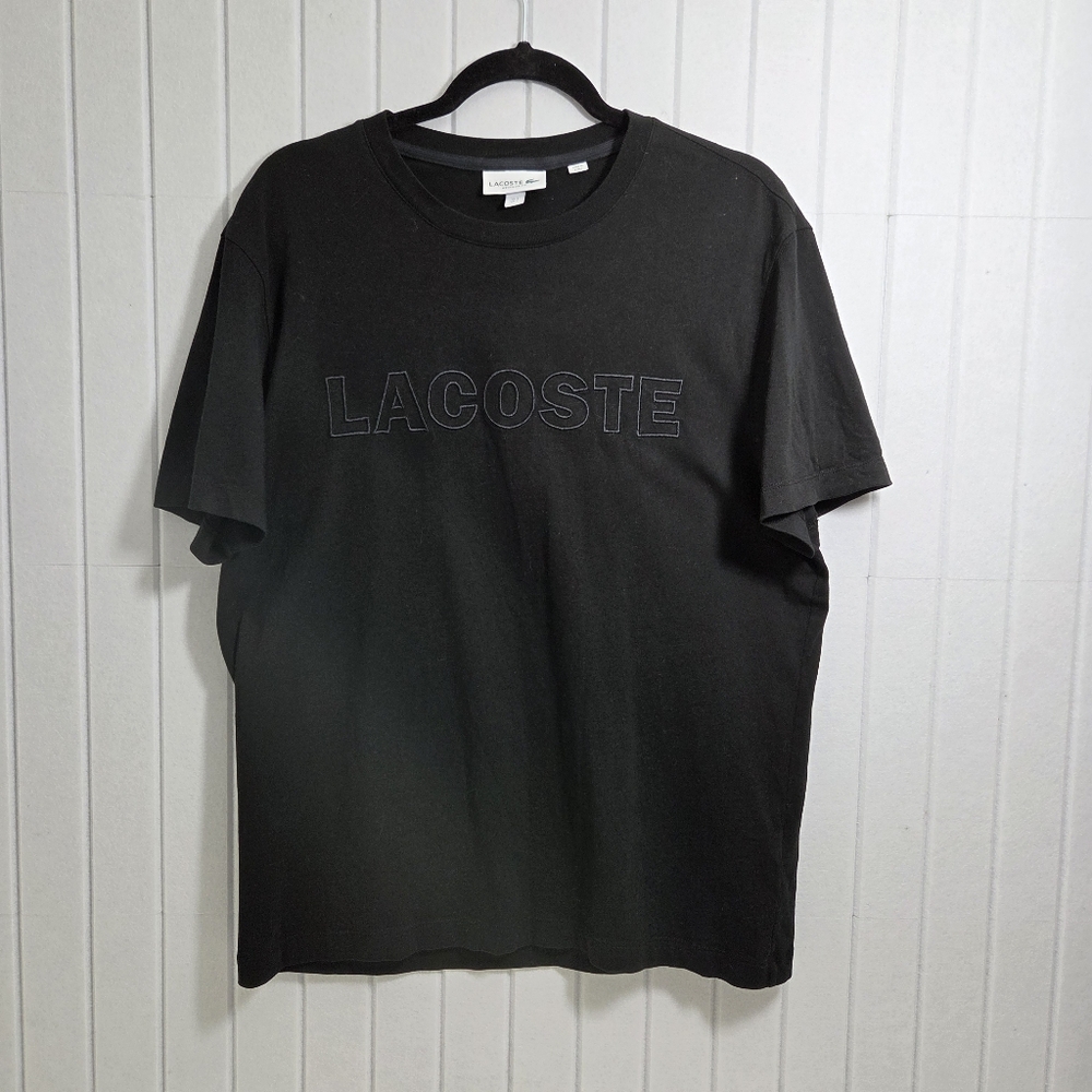 Lacoste Regular Fit Cotton Black Short Sleeve Tee‎ size L